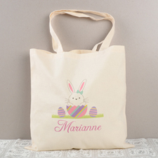 Easter Bunny Egg Personalised Tote For Girls