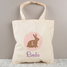 Pink Easter Bunny Personalised Tote