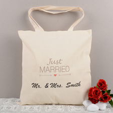 Just Married Personalised Cotton Tote Bag