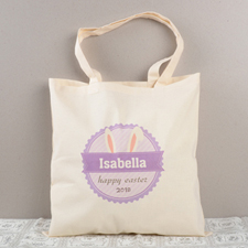Lavender Bunny Ears Personalised Easter Tote For Kids