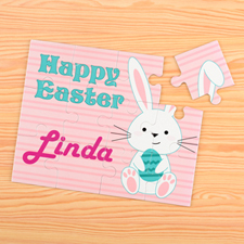 Easter Bunny And Egg Personalised Kids Puzzle