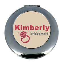 Wedding Ring Personalised Mirror For Bridesmaids, Round
