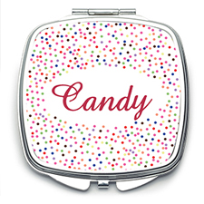 Colourful Dot Personalised Mirror For Bridesmaids, Square