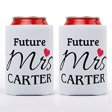 Love Future Mrs. Personalised Can Cooler, White