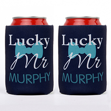 Lucky Mr. Personalised Can Cooler, Navy