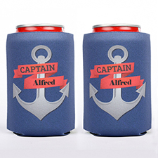 Anchor Captain Personalised Can Cooler