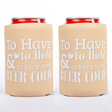 Monogrammed Personalised Wedding Can Cooler