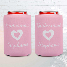 Personalised Wedding Can Cooler For Bridesmaids