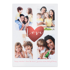 Red Foil Heart Personalised Photo Valentine's Card, 5