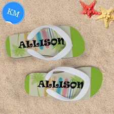 Surfboard Personalised Flip Flops, Kids Medium