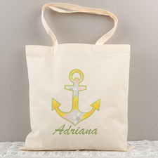 Floral Anchor Personalised Cotton Tote Bag
