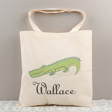 Crocodile Personalised Cotton Tote Bag