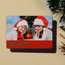 Personalised Merry Xmas Photo Magnet, Red