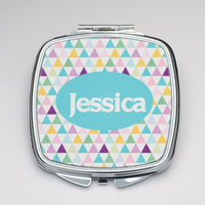 Triangle Personalised Square Compact Mirror