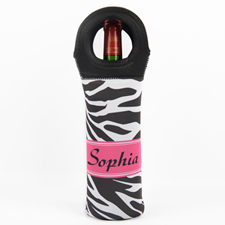 Zebra Personalised Neoprene Wine Tote Bag
