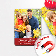 Personalised Merry Cheer Photo Magnet, Red