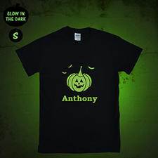 Pumpkin Personalised Glow In The Dark Halloween T Shirt, Adult Small