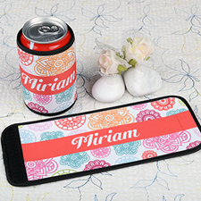Colourful Floral Personalised Can And Bottle Wrap