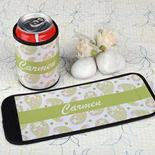 Lime Green Pattern Personalised Can And Bottle Wrap