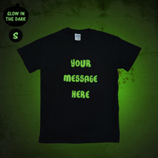 Custom Message Glow In The Dark T Shirt, Adult Small