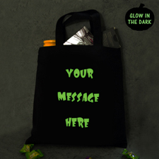 Custom Message Glow In The Dark Cotton Tote Bag