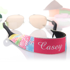 Hot Pink Floral Personalised Sunglass Strap