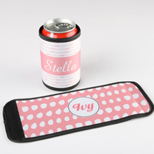 Pink Pattern Personalised Can And Bottle Wrap