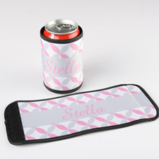 Lavender Pink Circle Personalised Can And Bottle Wrap