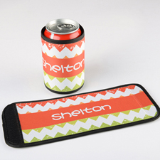 Sunshine Chevron Personalised Can And Bottle Wrap
