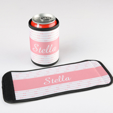 Pink Arrow Personalised Can And Bottle Wrap