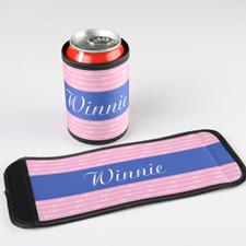 Hot Pink Arrow Personalised Can And Bottle Wrap