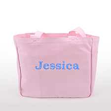 Glitter Text Personalised Cotton Tote Bag, Pink