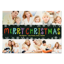 Snowflake Christmas Six Collage Personalised Photo Card