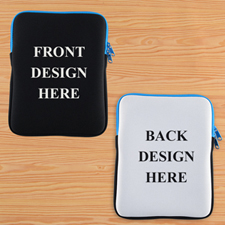 Print Your Design 2 Side Ipad Sleeve Blue Zipper