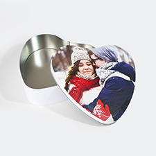 Custom Photo Heart-Shaped Tin Box, Large