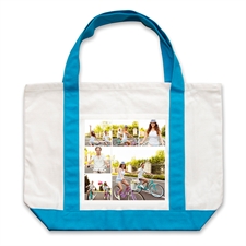 Six Square Collage Personalised Tote Bag, Auqa