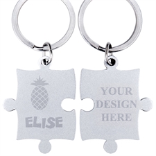 Pineapple Engraved Name Puzzle Keychain