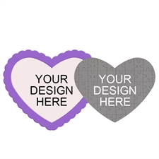 Design Your Own Heart-Shaped Magnetic Puzzle with Purple Frame