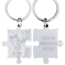 Engraved Photo and Text Puzzle Keyring