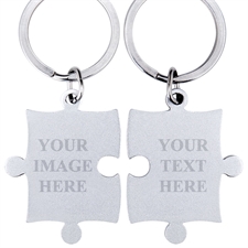 Custom Engraved Photo and Message Puzzle Keyring