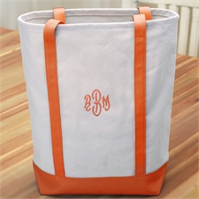 Personalised Medium Embroidered Tote Bag, Orange