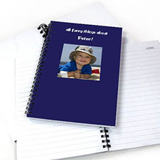 Create Your Own Square Photo Blue Two Title Notebook