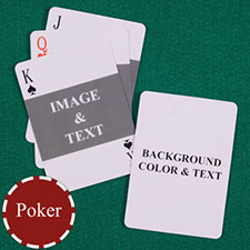Poker Size Landscape Photo Personalised Message Custom 2 Sides Playing Cards