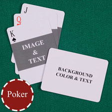 Poker Size Landscape Photo Personalised Message Custom 2 Sides Landscape Back Playing Cards