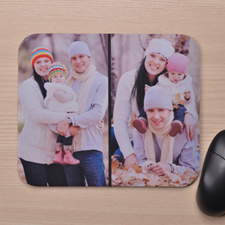 Personalised Black Two Photo Collage Design Mouse Pad