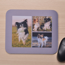 Personalised Grey Three Collage Print Mouse Pad