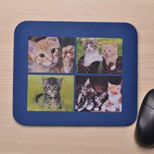 Personalised Four Collage Mousepad, Navy Blue