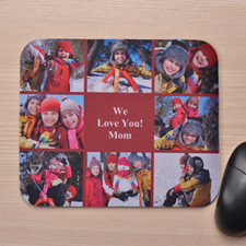 Personalised Eight Collage Mousepad, Red