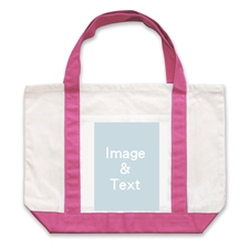 Portrait Photo Personalised Tote Bag, Hot Pink