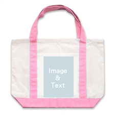 Portrait Photo Personalised Tote Bag, Pink